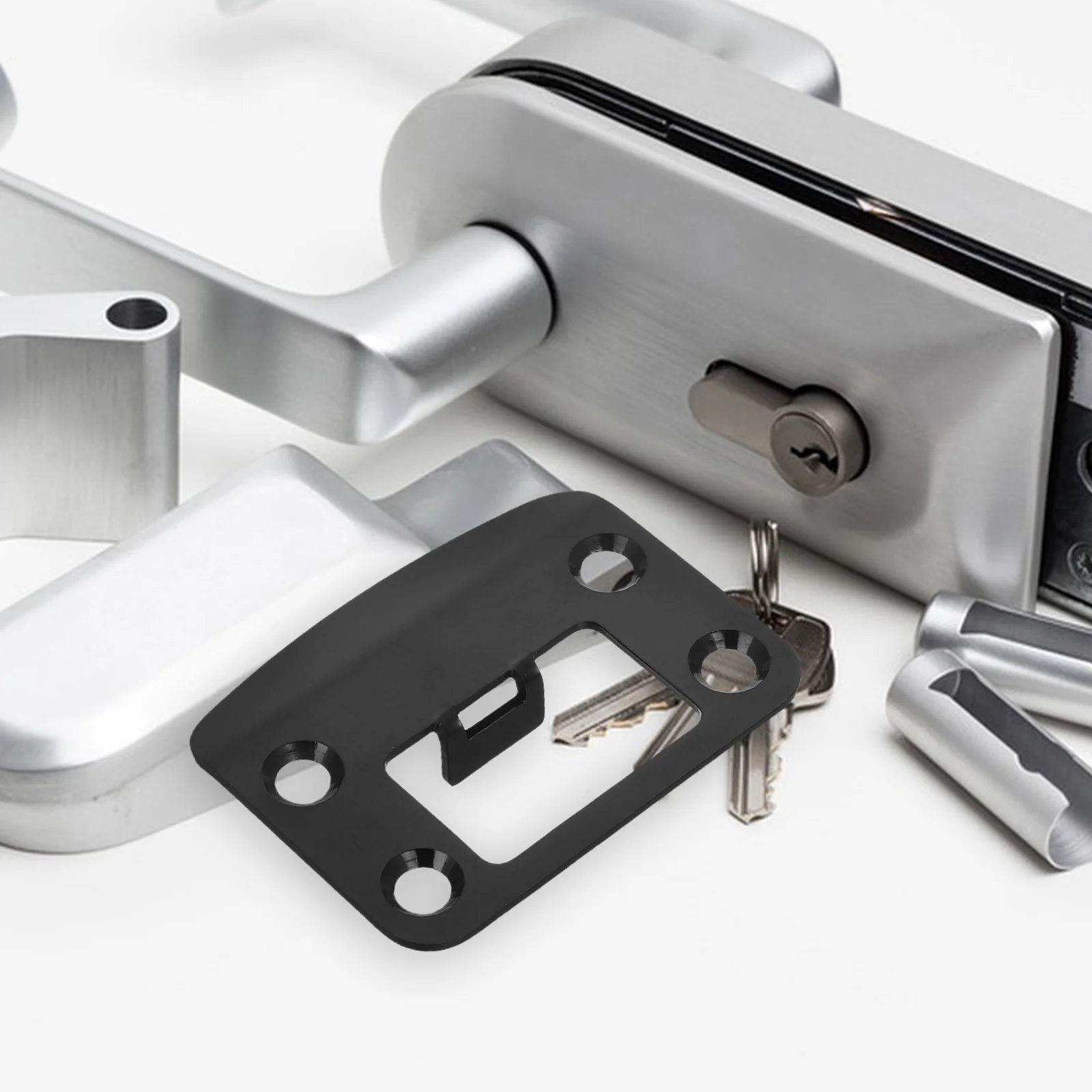 

1Set Stainless Steel Universal Door Strike Plate High Strength Security Reinforcement for Locks Long Latch Guard Protects