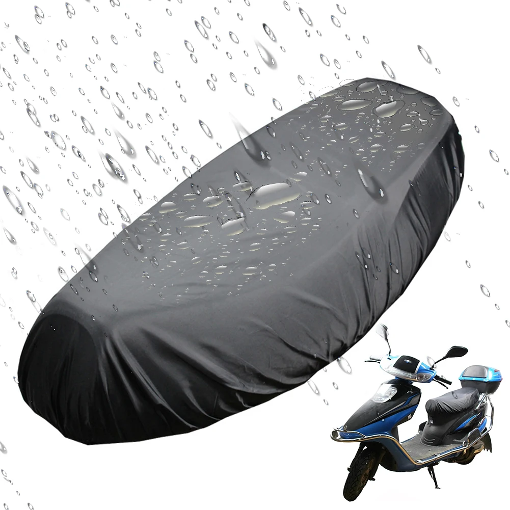 Motorcycle Rain Seat Cover Universal Flexible Waterproof Saddle Cover Black 210D Dust UV Sun Sown Protect Motorcycle Accessories