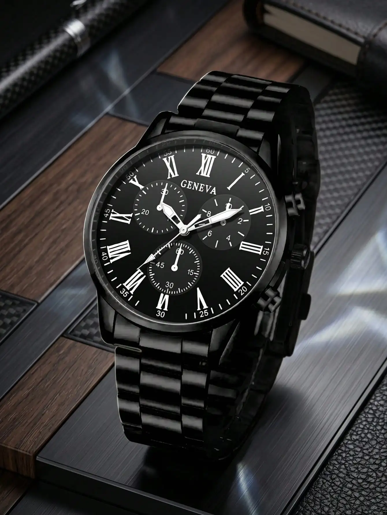 2pcs/Set Men's Watch Minimalist Fashion Business Casual Men's Quartz Watch Multi- Roman Numeral Dia