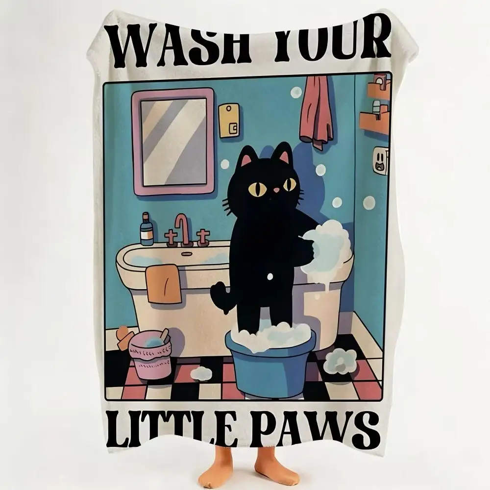 Daily W-Wash Y-Your P-Paws Throw Flannel Throw Blanket Suitable for Sofa、Living Room、Bedroom