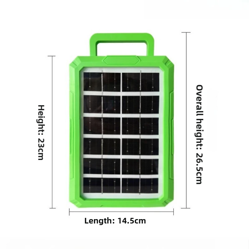 Зеленый портативный солнечный аварийный аккумулятор емкостью 3000 мАч + 2 лампочки, подходит для отключения электроэнергии дома или зоны, принимает базовое необходимое для экстренного использования