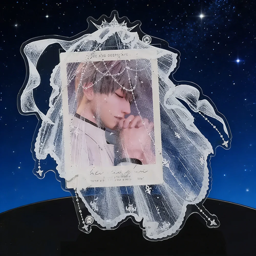 3-inch Acrylic Veil Photo Frame Card Stand Photo Decoration Desktop Ornaments INS Style Photo Frame Romantic Gifts for Friends