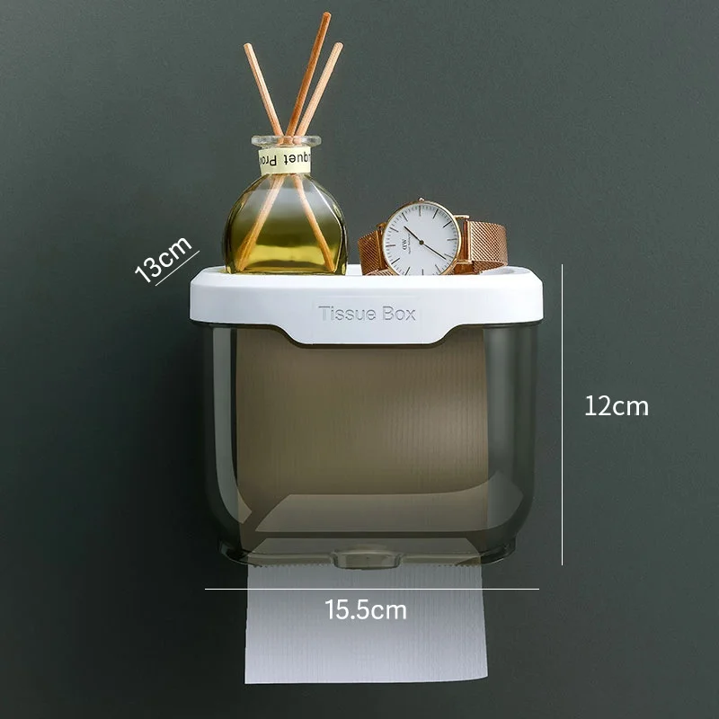 Wall Mounted Tissue Holder For Bathroom Storage Box Punch-Free Toilet Paper Holder Storage Rack Paper Towel Bath Room Organizer