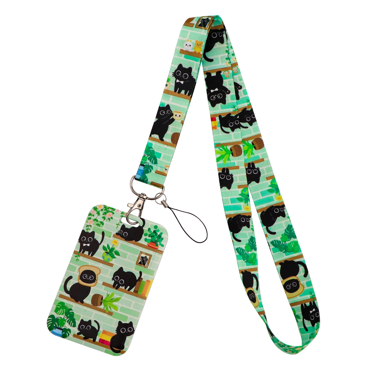 Cartoon-Katzen Schlüsselband Halsband Schlüsselanhänger Multifunktionale Ausweishülle Ausweishalter Handy-Umhängeband Schlüsselring Zubehör
