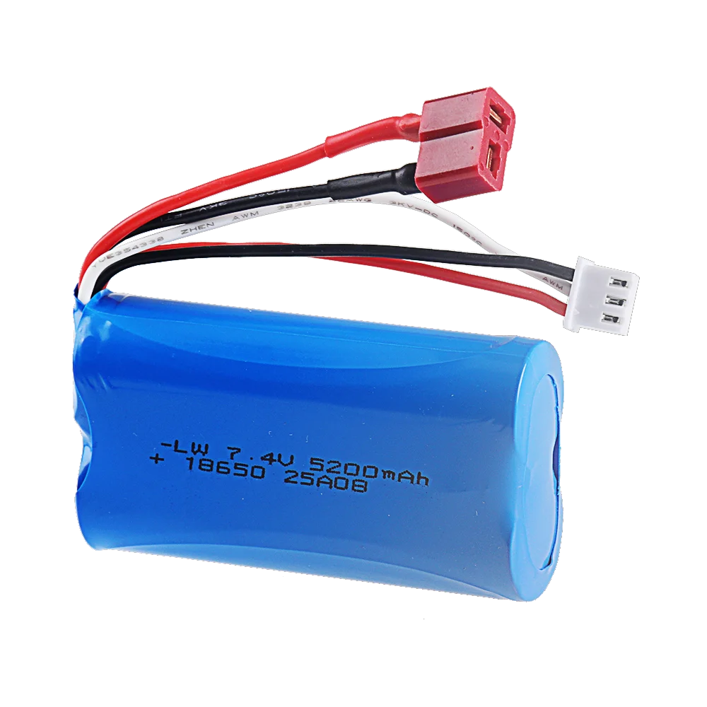 5200mAh 7.4V 18650 Li-ion Battery for Wltoys 144001 /12428/12423 battery Waterproof and Fireproof RC Car Parts 2S For A959-B