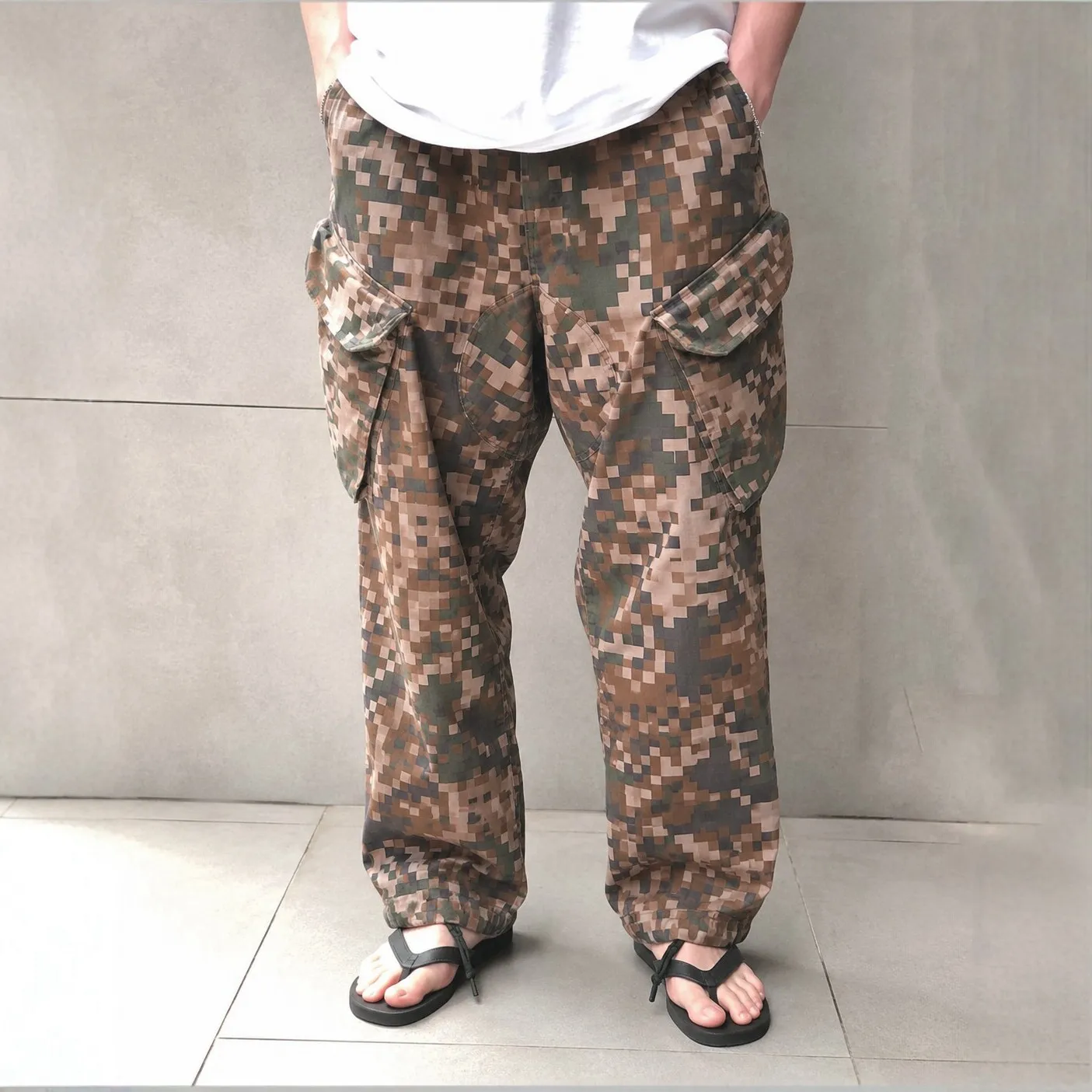 Latvia Camouflage Navy Loose Cargo Pants Combat BDU Functional Tactical Pants British  Version PCS Version CP Camouflage