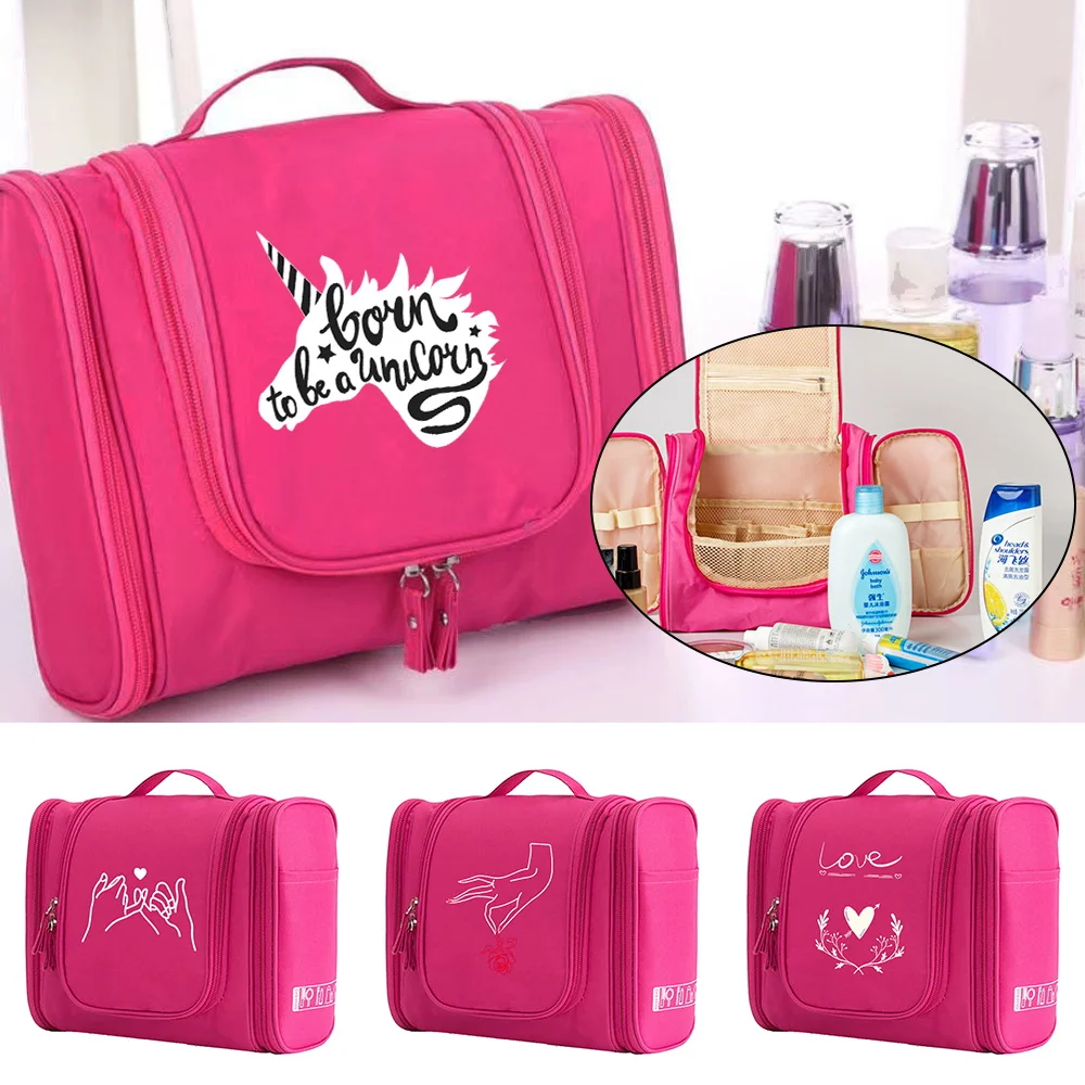 

Handbag Make Up Case MakeUp Wash Bag Toiletry Pouch Women 2026 New Cosmetic Bags White Picture Print Travel Toiletries Organizer