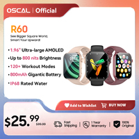 OSCAL Blackview R60 Smartwatch 1.96 Inch HD Sports Watch IP68 Waterproof Android iOS for Men Women Pedometer, Activity Tracker