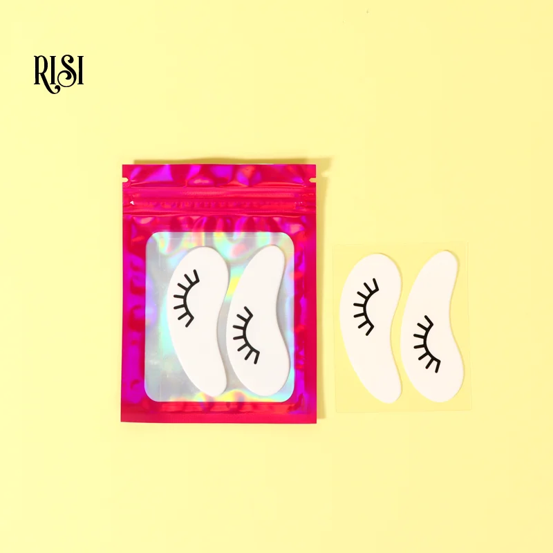 Risi remendos de cílios fofos ultra fortes pegajosos sob os olhos remendos de silicone reutilizáveis almofadas de gel para cílios