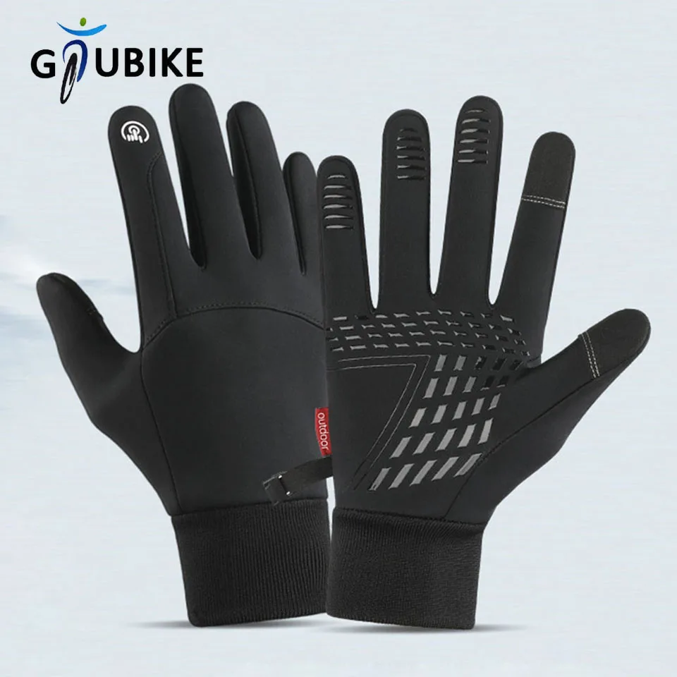 

GTUBIKE зимние спортивные перчатки для бега на открытом воздухе, теплые перчатки с сенсорным экраном для тренажерного зала и фитнеса, перчатки с полным пальцем для мужчин и женщин, спортивные перчатки