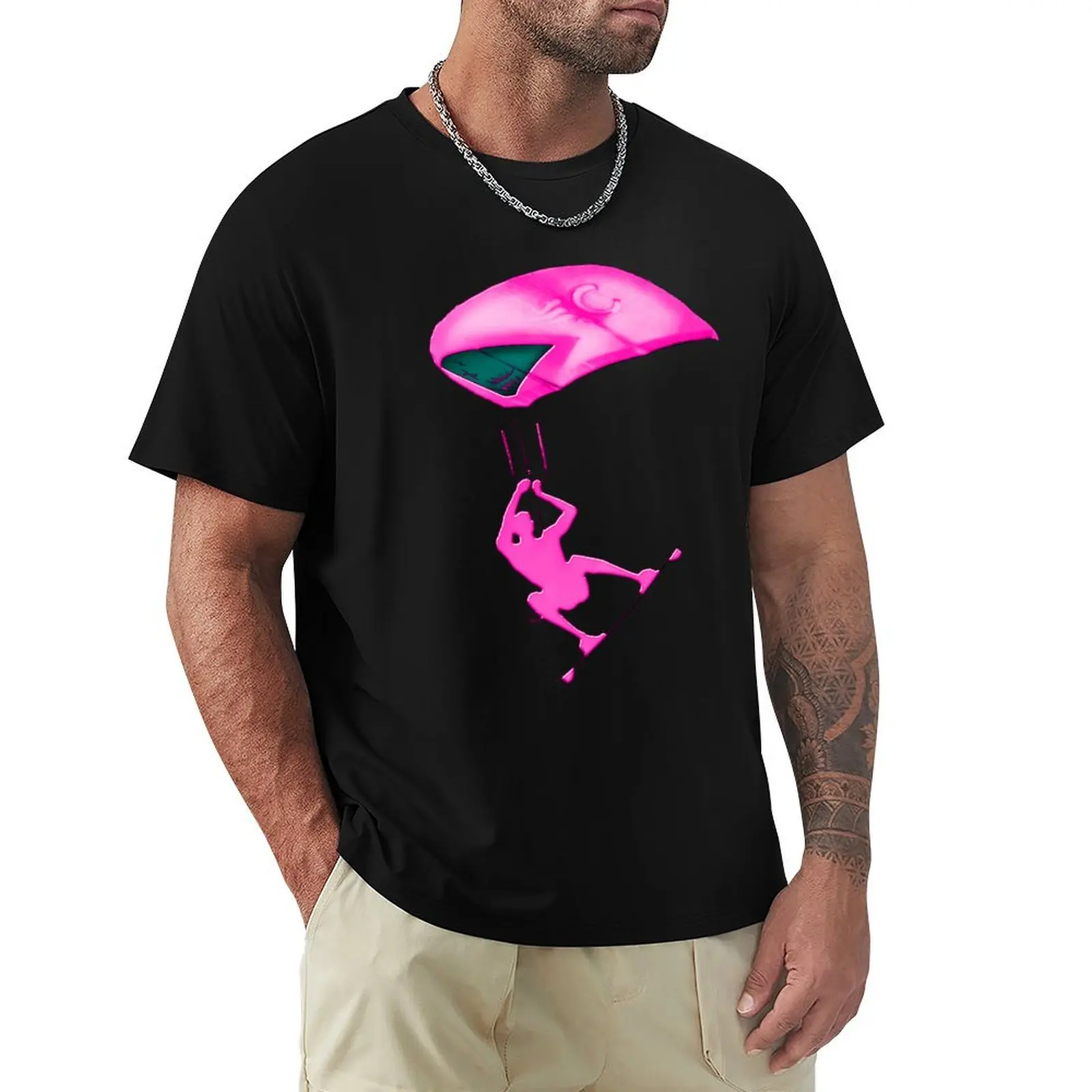 Kiteboarding - Pink T-Shirt cotton t-shirt plain for man package T-Shirt