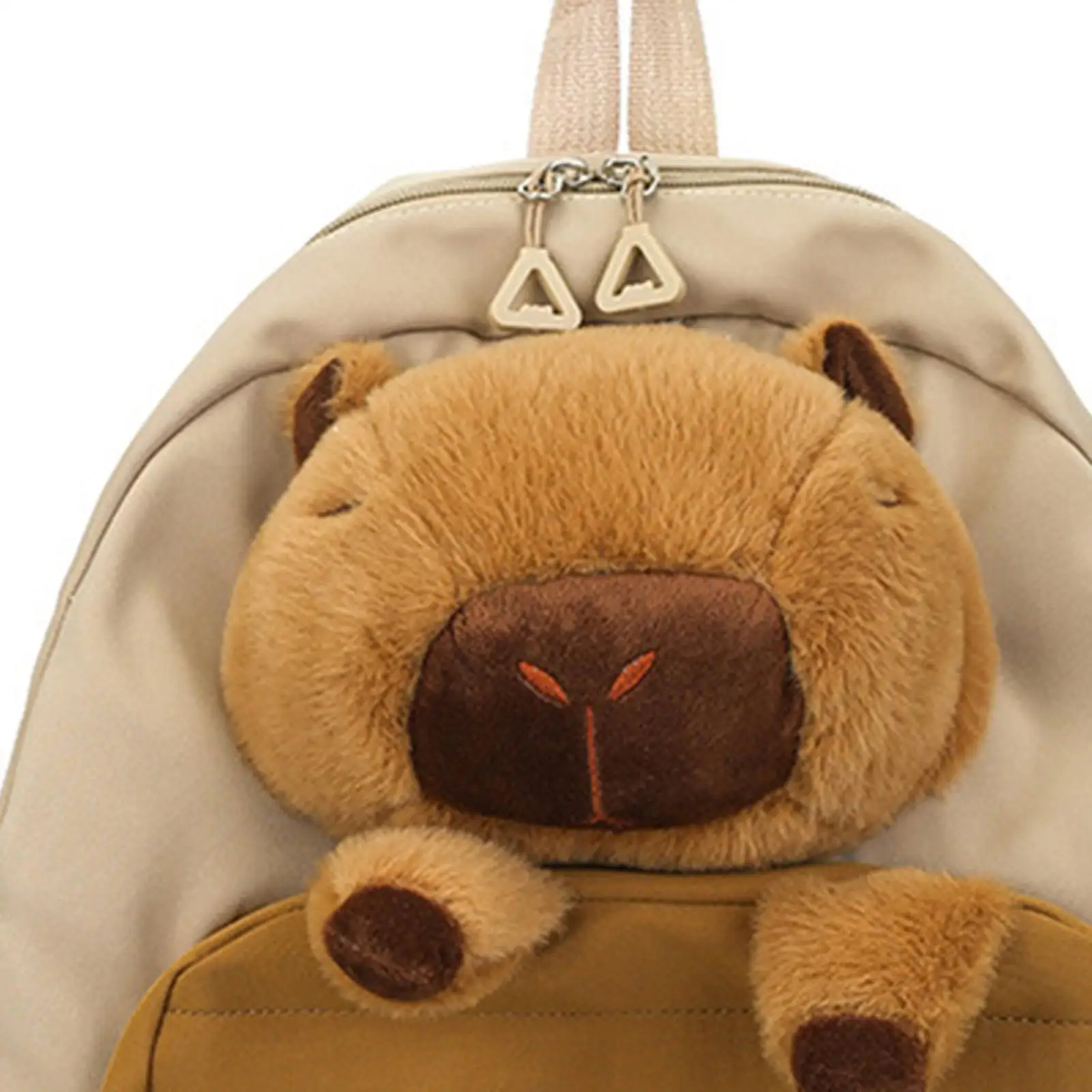 Capivara mochila moda engraçada com zíper suave adorável desenho animado animal de pelúcia