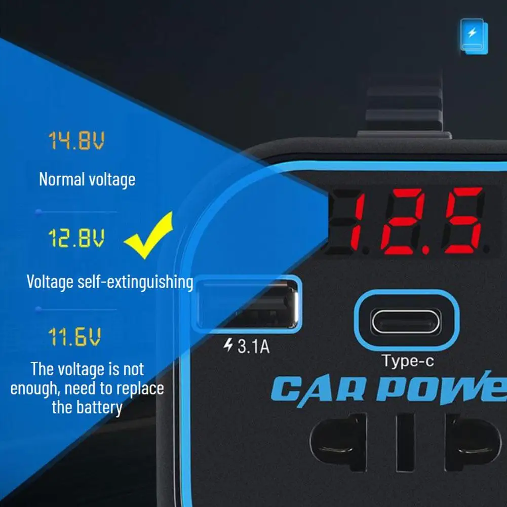 Onduleur monté sur véhicule, chargeur automatique, courant automobile multifonctionnel, pièce de prise automobile, 12V, 24V, universel à 220V, P4Q0