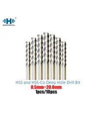 HENGXIN-Foret à trous profonds en acier rapide LL BIT, diamètre de travail 0.5mm ~ 20.0mm, foret à tige droite contenant Aile Alt, HSS HSS-co, M35, coupon