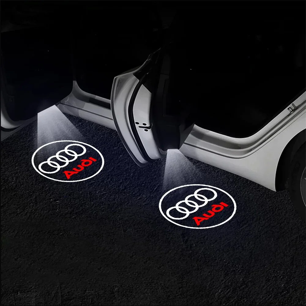 Projecteur Laser de décoration de porte de voiture, 2 pièces, lumières de Logo LED HD, lampe de bienvenue pour Audi A1A3 8P 8V A4 A5 A6 A7 A8 Q3Q5Q7 Q8 Sline TT RS