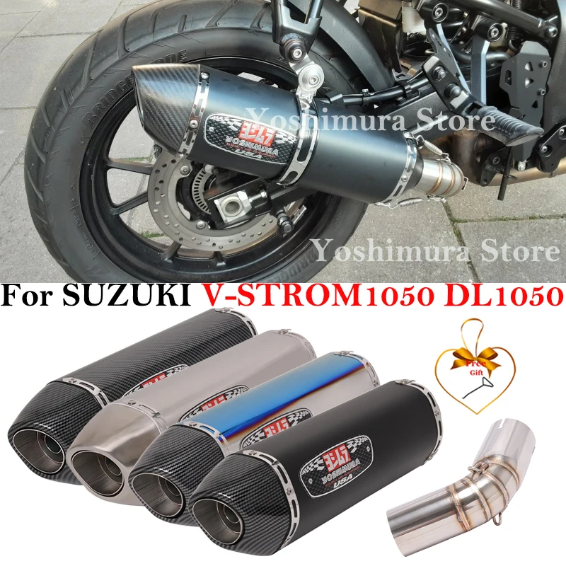 

Slip On For SUZUKI V-STROM1050 DL1050 1050 Yoshimura Motorcycle Exhaust Muffler Middle Link Pipe Escape Carbon Fiber DB Killer