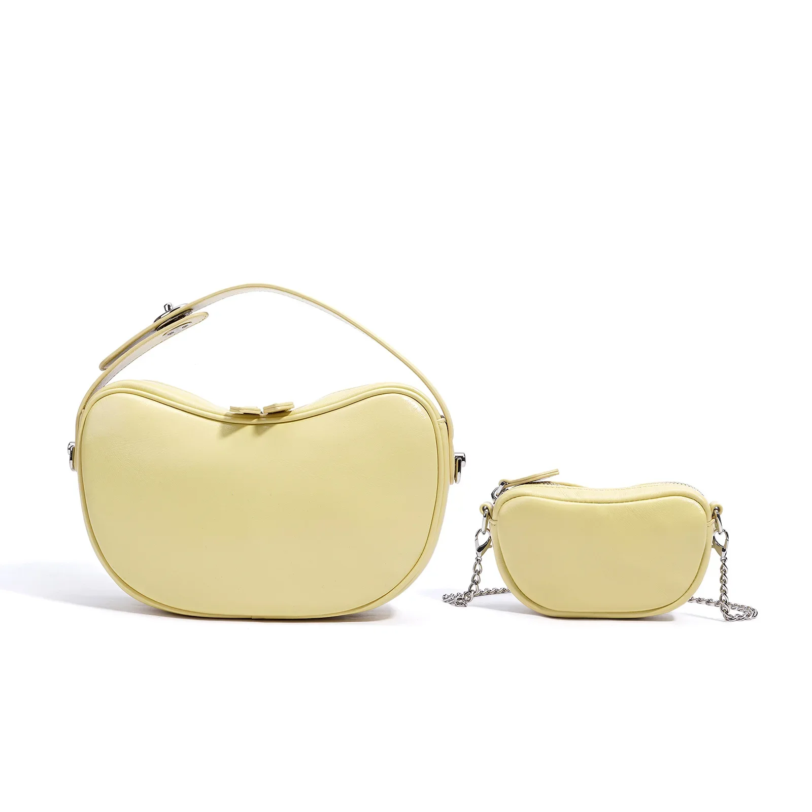 2025, erbsenförmige Lamm-Lammfell-Tragetasche für Damen, handwerkliche Umhängetasche, Boutique, gebogene Silhouette, elegante Luxus-Handtaschen