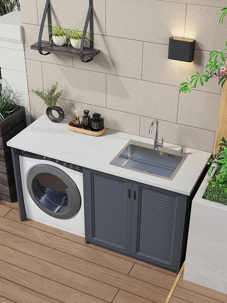 

SGF balcony laundry pool integrated cabinet drum washing machine scrubbing integrated washbasin