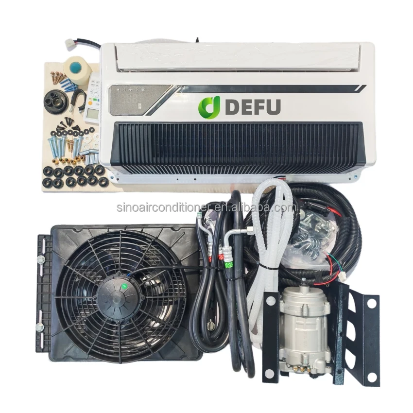 

Universal 12V/24V Under-Dash Car Air Conditioner Kit, Electric RV AC Unit for Camper Van, Compact 12 Volt AC System