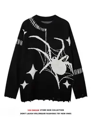 Sudadera con capucha de araña gótica personalizada retro para hombres y mujeres, Sudadera con capucha de calle Simple de Hip Hop, moda americana, otoño e invierno, Y2K