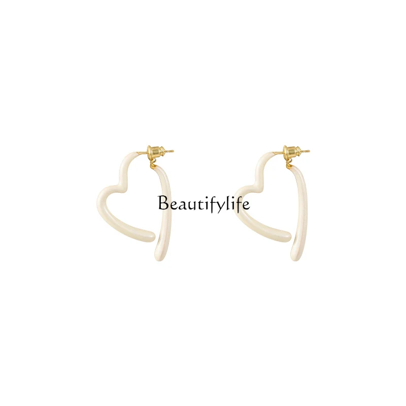 

Love Heart Earrings Temperamental Minority Design High-Grade Light Luxury Eardrop Earring Women