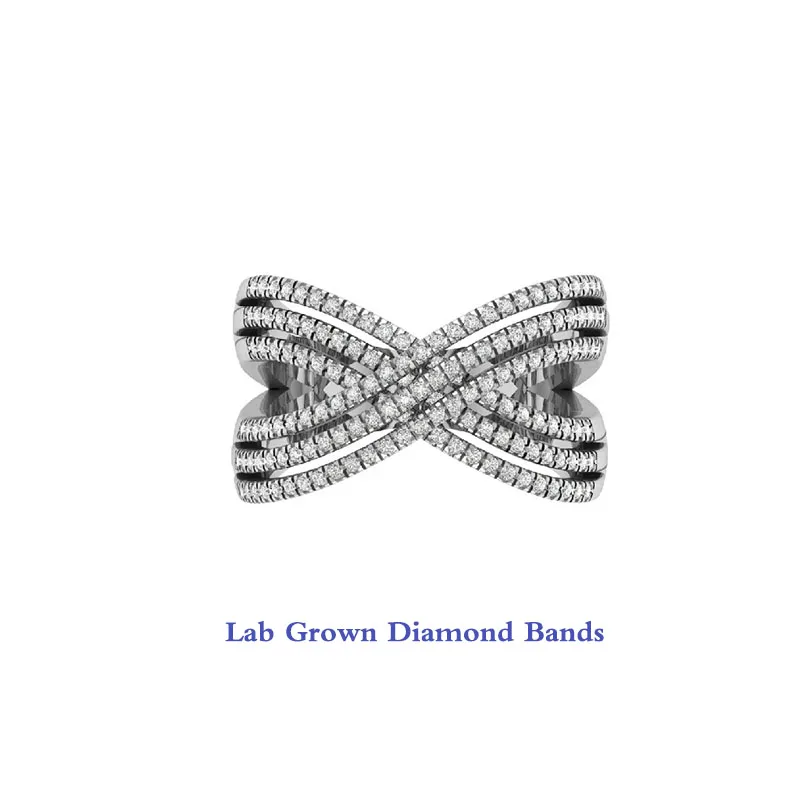 0.62Ctw DEF VS VVS Round Cut HPHT Lab Grown Diamond Cross Ring Unisex Platinum 950 Band Fashion Essential Jewelry Items
