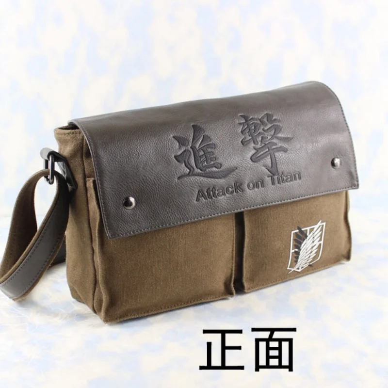 Anime Cartoon Attack On Titan Allen Shoulder Bag Student Bag Casual Bag School Bag Leather Bag Canvas School Bag Boys Xmas Gifts