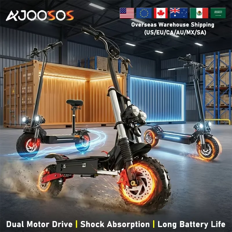 

500W-6000W Dual Motor 20AH Electric Scooter for Adult Dual Suspension Max Speed 80KM/H Hydraulic Brake 10Inch Foldable Escooter