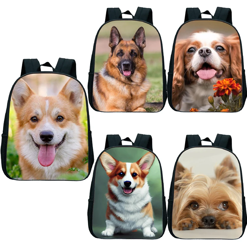 Toddler German Shepherd Kindergarten Bags Kids Husky Dog Bookbag Backpack 12 Inch Baby School Bags Boys Girls Bulldog Schoolbag