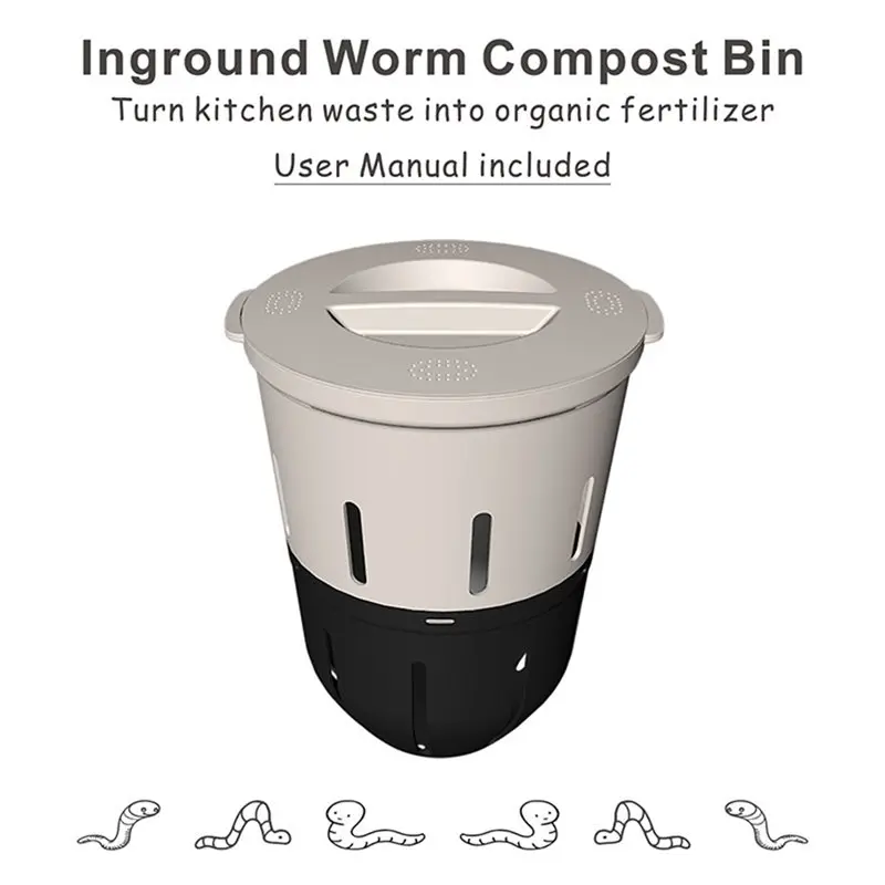 ABAE-Worm Composting System For Kitchen Food Waste In-Ground Outdoor Underground Garden Worm Farm Composter Bin Inground