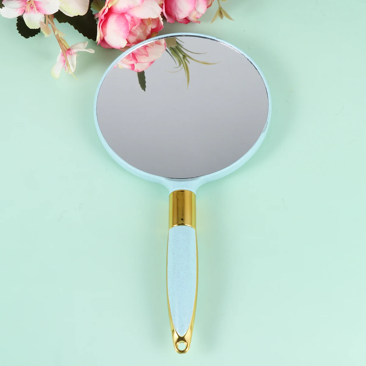 

Green Round Vintage Makeup Mirror Handheld Lightweight Compact Design High Definition Clear Surface Mirror for on The Go Touch