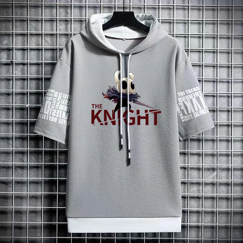 Summer Men Short Sleeve Hooded Graphic T Shirts Harajuku Cartoon Anime Shirt Japanese Streetwear Tees Casual Men Clothing 2024