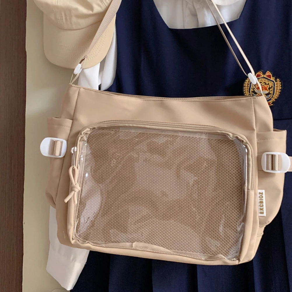 

Women Ita Bag Fashion Shoulder Bag with Clear Window Simple Tote Bag Adjustable Strap Stylish Crossbody Bag Trendy Outdoor Bag