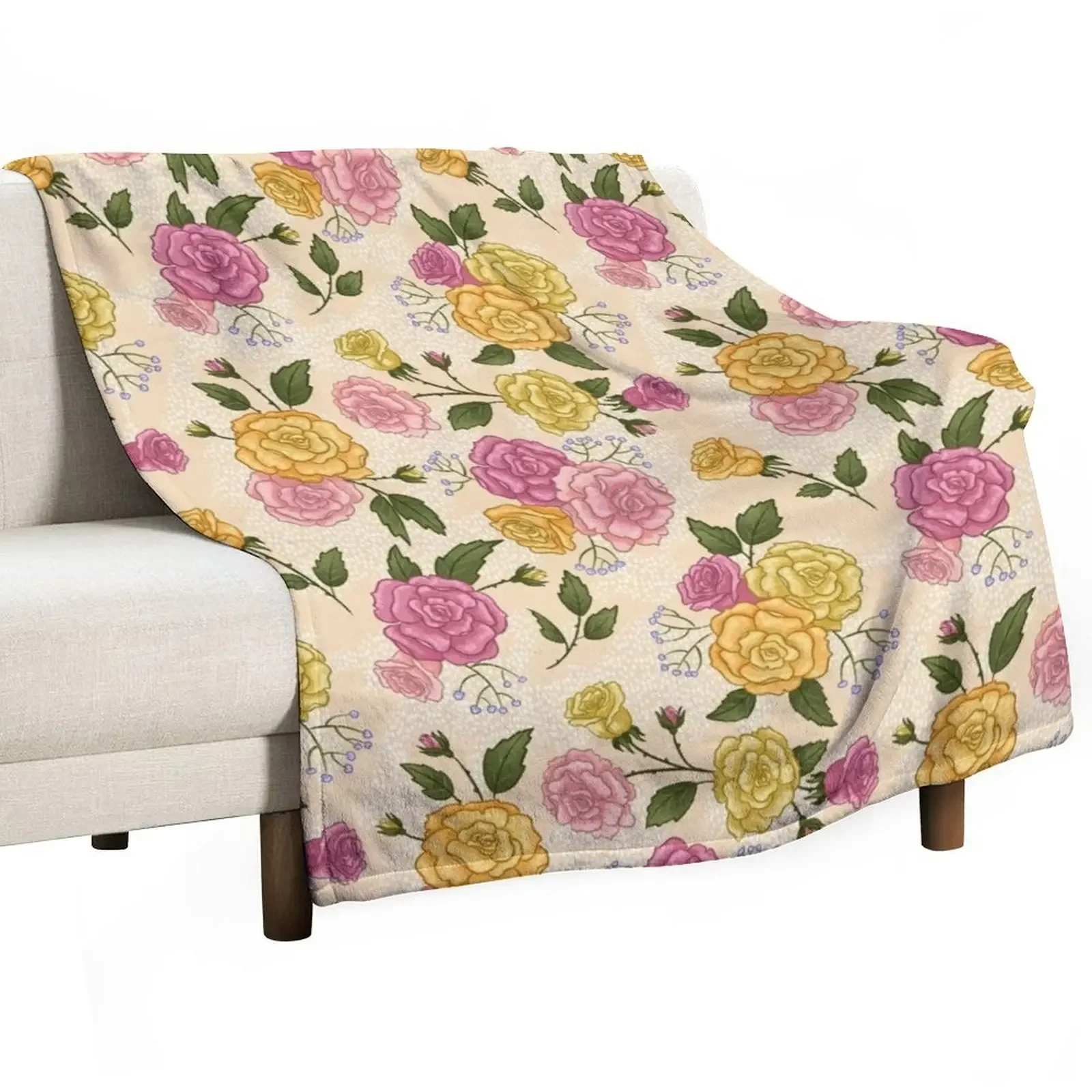 

Lovely Roses Throw Blanket Loose Luxury Thicken Polar Soft Beds Blankets