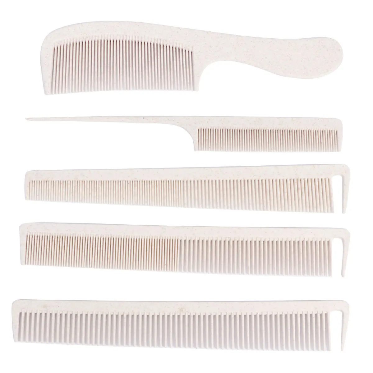 

5Pcs Professional Wheat Straw Combs Set Thin Wide Teeth Hair Styling Salon Use Heat Resistant Hair Combs Comb Pack