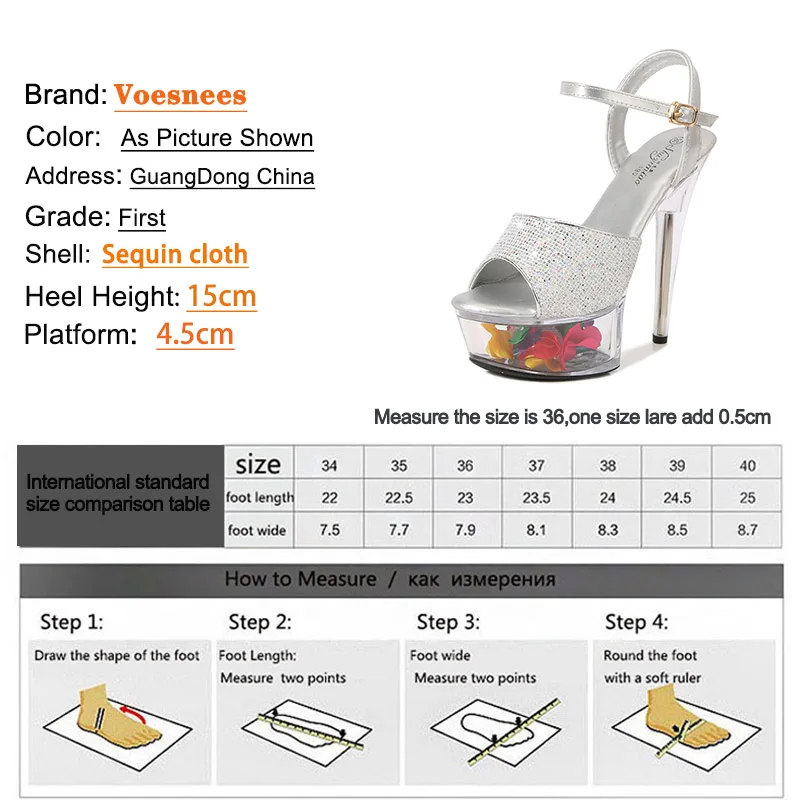 Sequin Cloth Sandals Bling Woman Summer Transparent Waterproof Platform Nightclub High Heel Shoe Super Model Catwalk Show Shoes