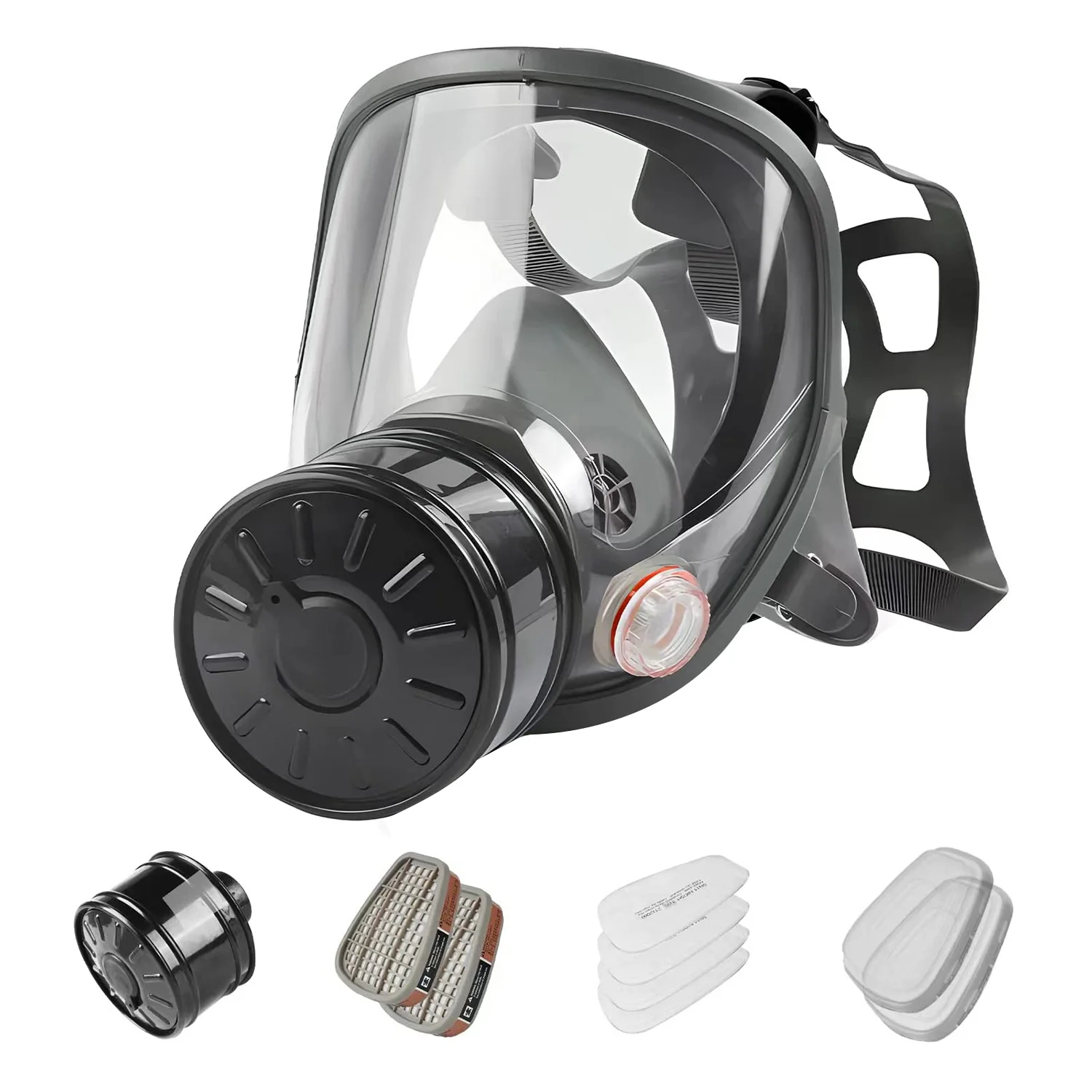 Full Face Gas Mask, Gas Mask Survival Nuclear and Chemical, with 40mm Activated Carbon Filter,