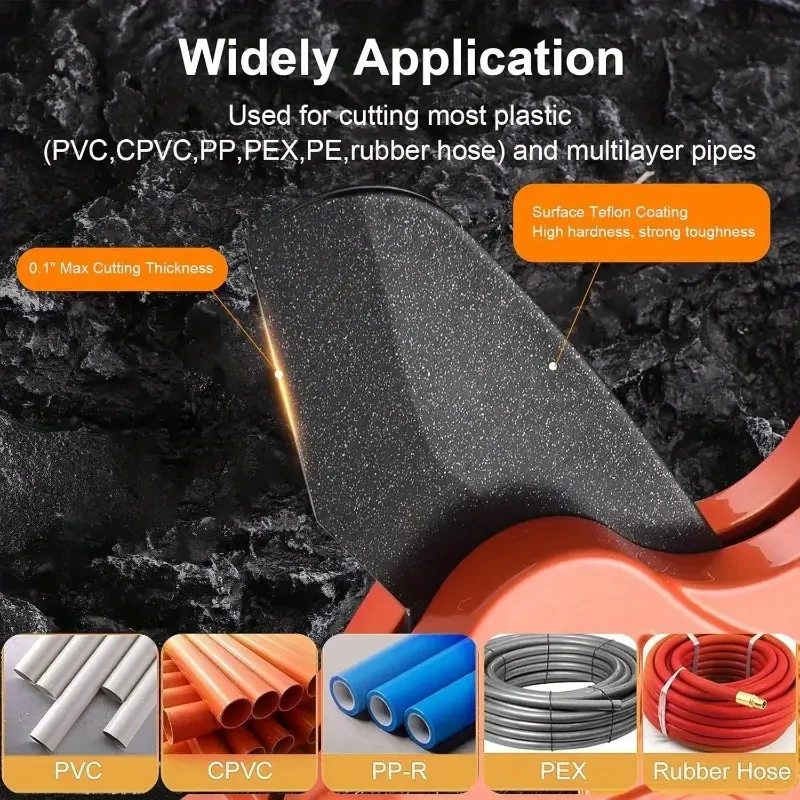 For Plastic Pipe One-Hand Operation PVC PPR Tube Cutting Tool Compact Scissors Design  Portable PEX Pipe Cutter 1.25