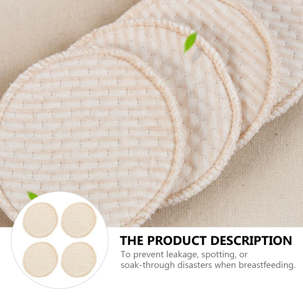 

4Pcs Milk Pad Cotton Nurse Breast Mat Anti-Overflow Mat Comfortable Higher Water Absorption Safe Reusable for Breastfeeding