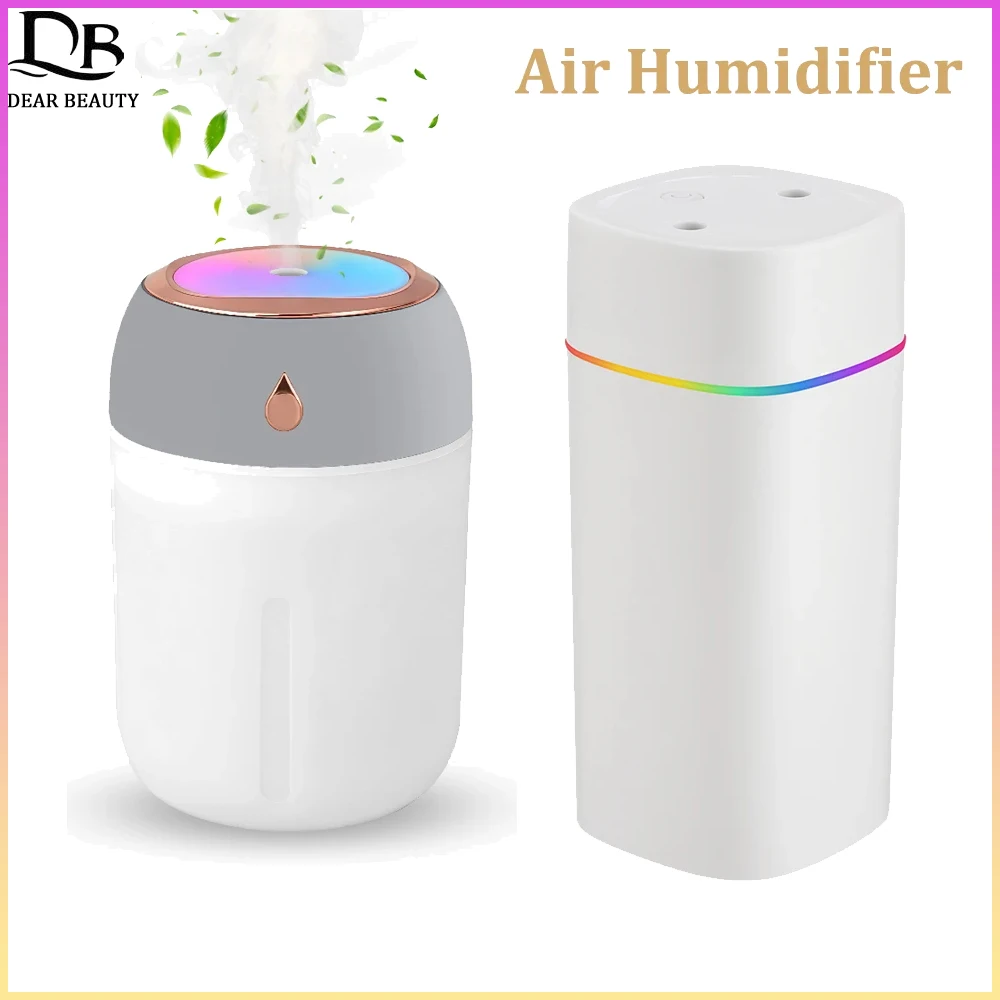 300/600ML USB Air Humidifier For Home Car With Colorful Night Light Large Capacity Essential Oil Aroma Diffuser Mist Sprayer
