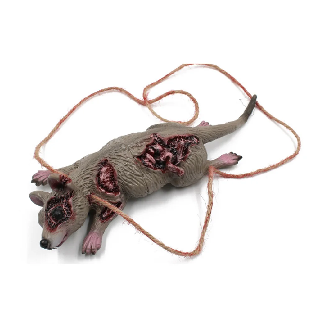 

2Pcs Bloody Rat Hanging Pendant Halloween Simulation Horror Animal Pendant Haunted House Scary Hanging Halloween Party