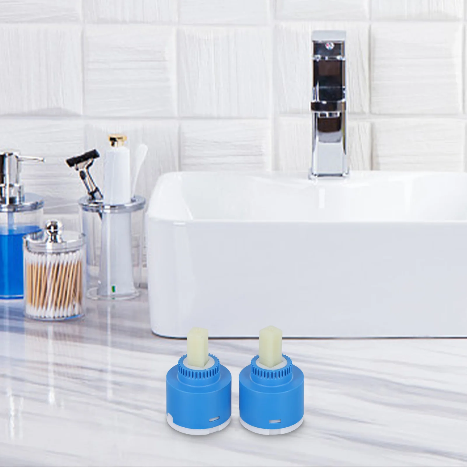 

Совершенно новые удобные высококачественные биде для ванн для раковин, керамический картридж с диском, 2 шт., 40 мм, 45 ° Синяя керамика