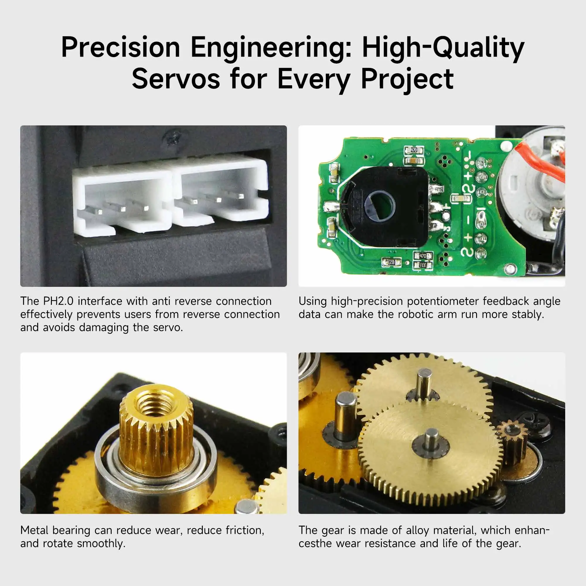 Servos per autobus seriale da 15KG porta intelligente Servo digitale a doppio asse ad alta precisione con scheda di Debug per braccio robotico Robot