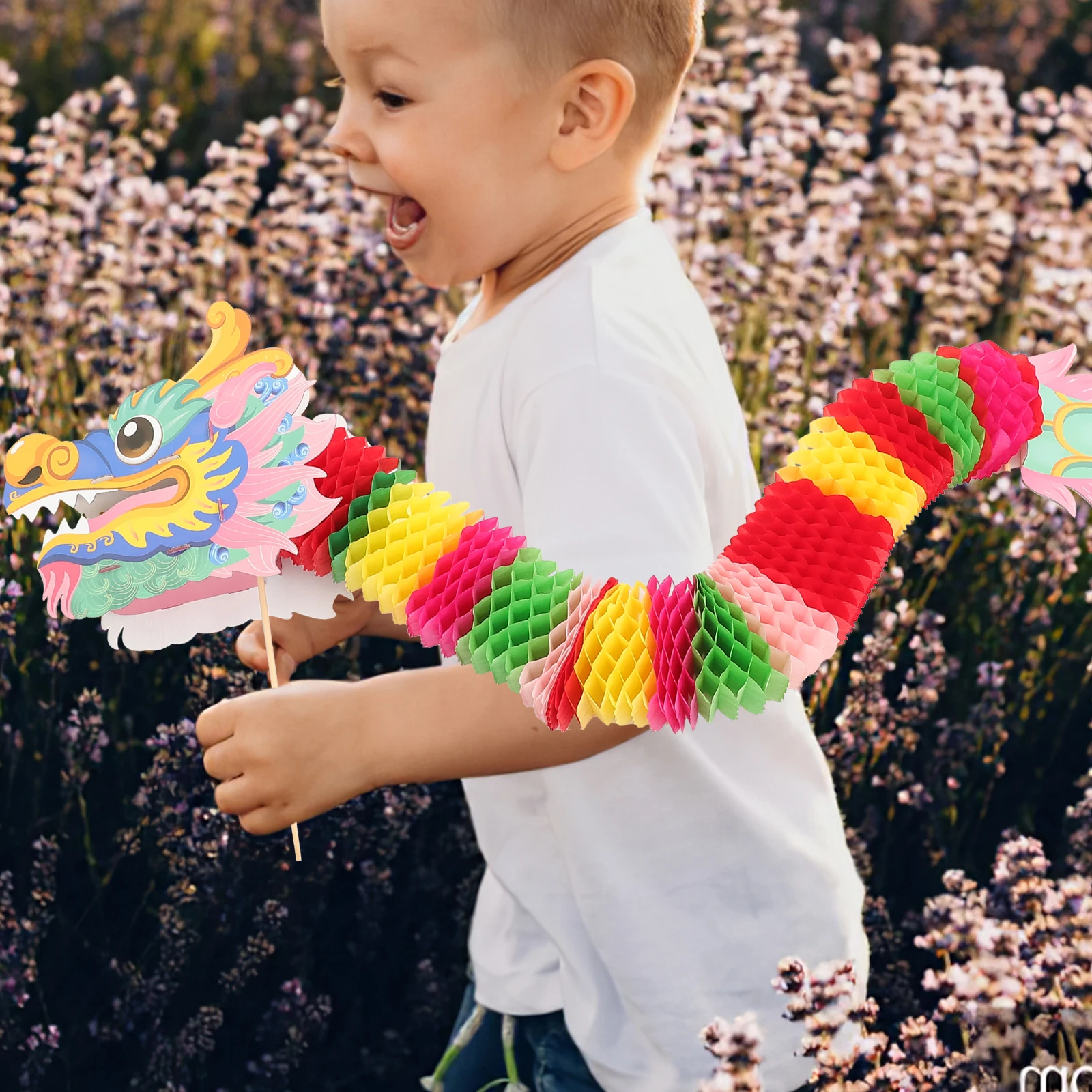 

Chinese Dragon Decoration Photo Props for Party Paper H held nament New Year Supplies Bright Color Practical Multi Use