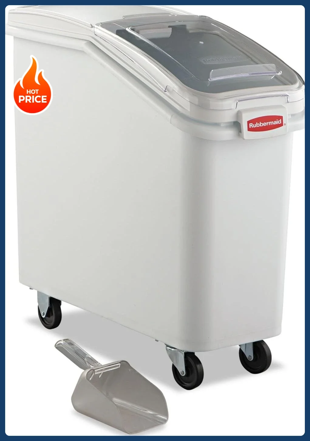 

Бестселлер [Бесплатная доставка!] Контейнер для хранения продуктов ProSave Shelf-Storage с мерной ложкой, вместимостью 400 чашек, пластиковый, белый, с выдвижной крышкой