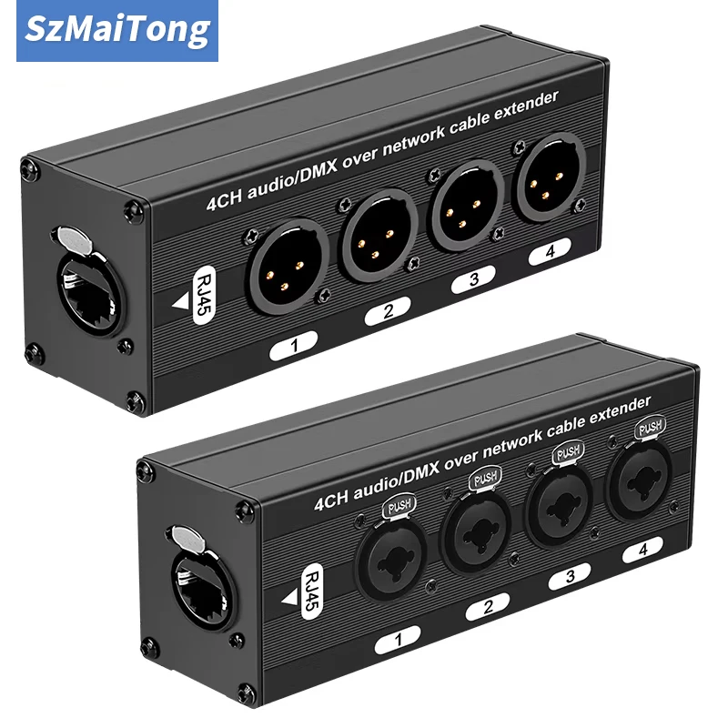 4 Channel 3Pin XLR to RJ45 Audio Extender Shielded Gold Plated for Live Stage Sound Lighting XLR Audio Cables Stage Box