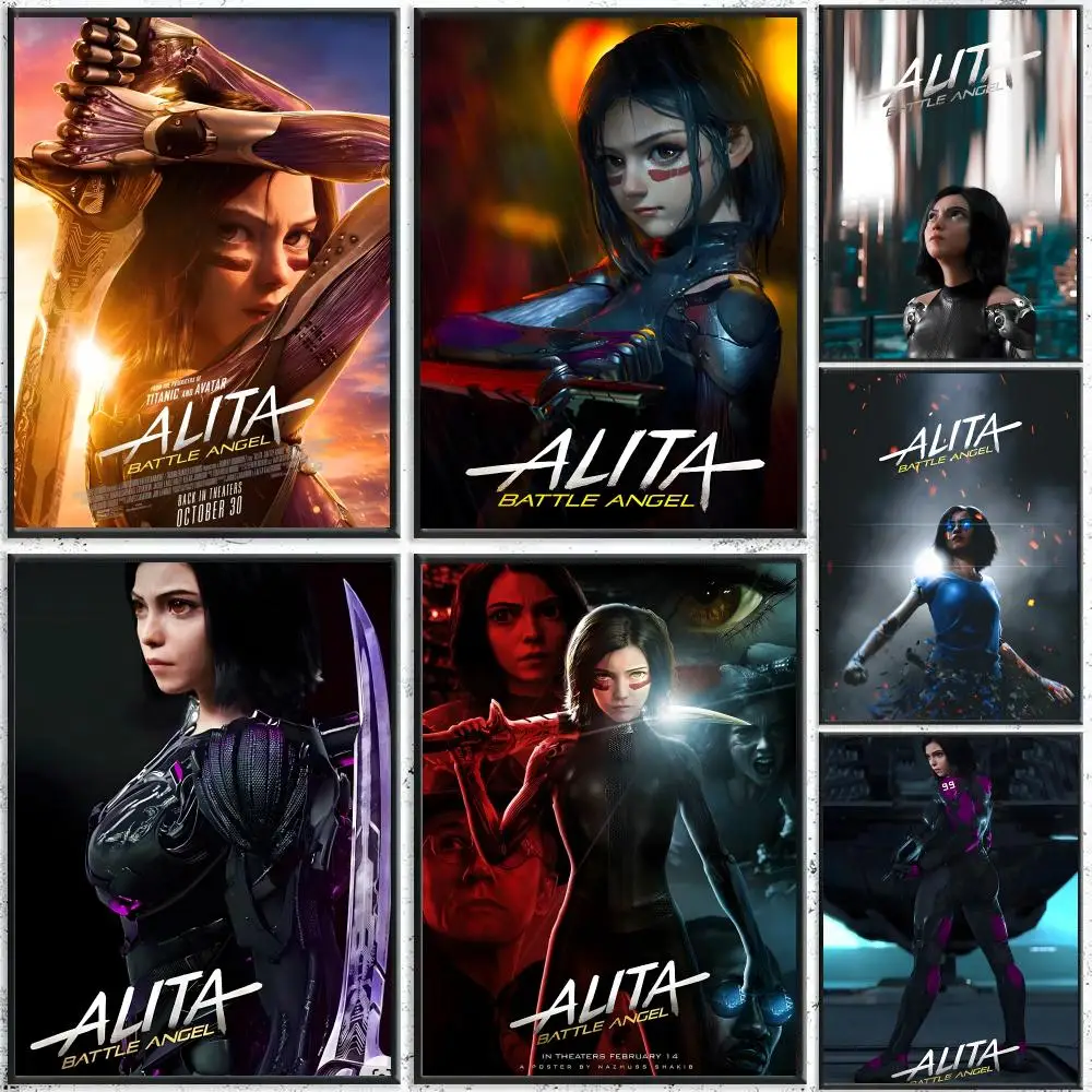 Movie A-alita Battle Angel Poster HD Waterproof Self-Adhesive Wall Art – Multi-Scene Use Top Gift Pick