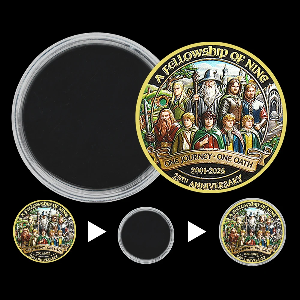 Fantasy Fellowship Anniversary Coin Double Sided Ring Volcano Collectible Challenge Token Gift Souvenir for Fans Decor view 5