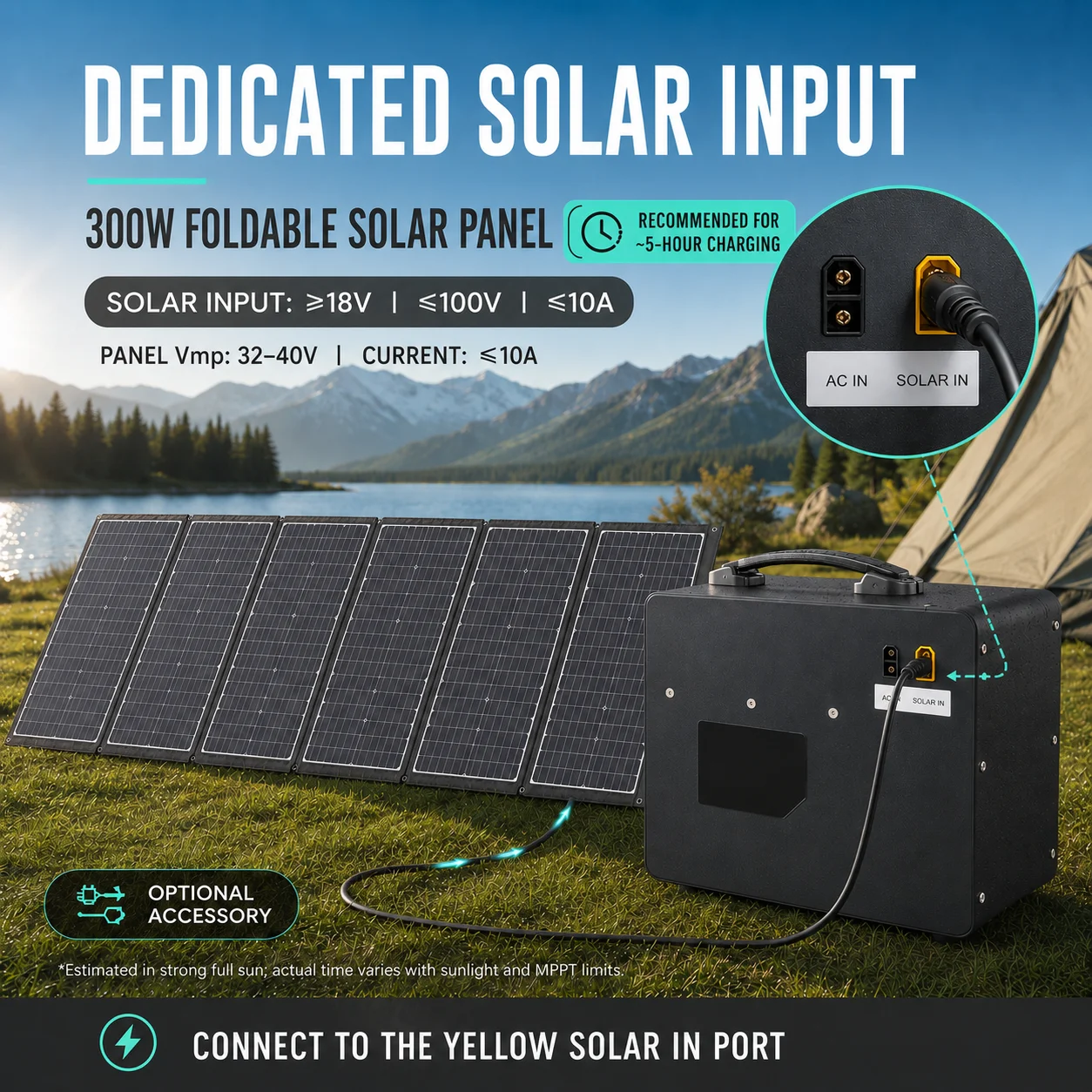 1000W Waterproof Portable Power Station Solar Generator 12.8V 75Ah Battery Emergency Power Supply for Camping RV Outdoor