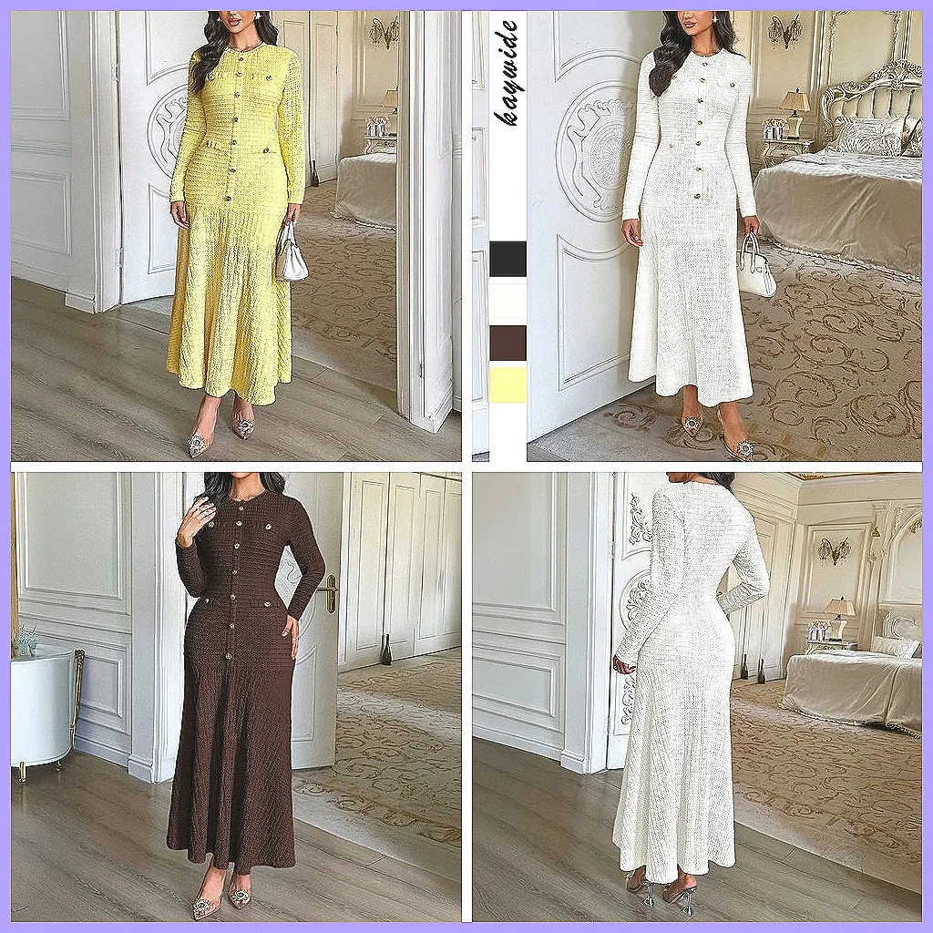 

Women's Hollow Out A-Line Dress Long Sleeve Slim Fit Party Dress Solid Color